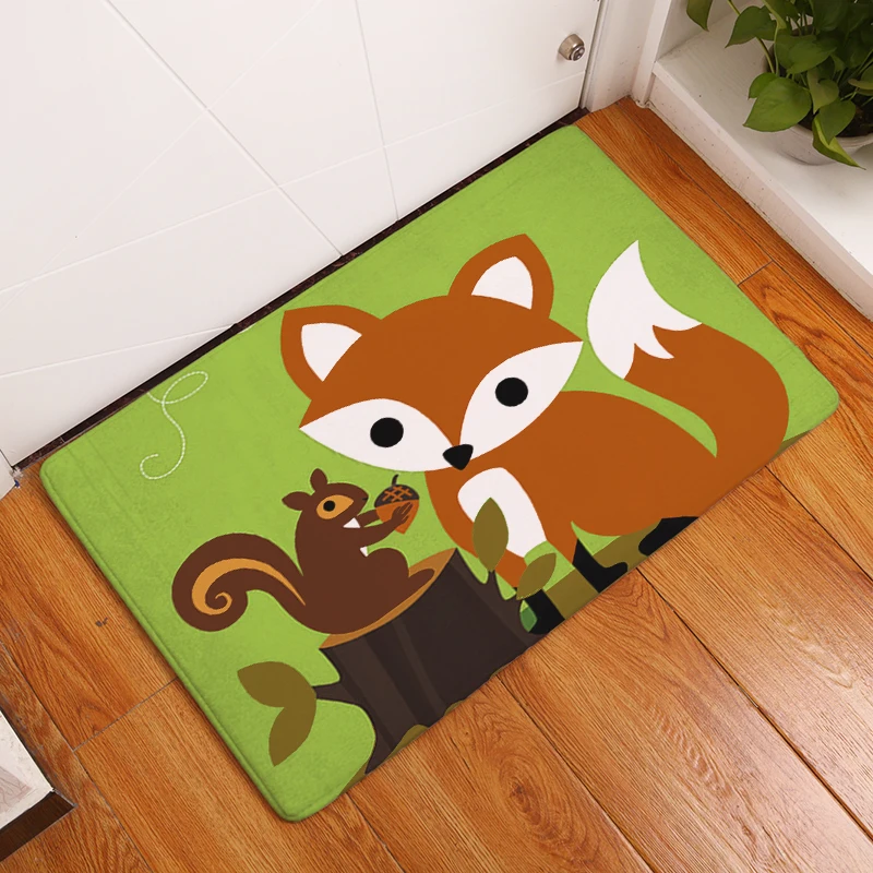 Фланелевые коврики с принтом лисы и совы для спальни гостиной ковры мультяшным