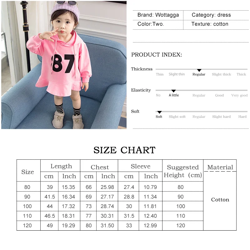 WOTTAGGA 2019 Girls Autumn Dress Baby Girl Clothes Vestidos Brand Kids Dresses for Costume Numbers Children Princess Cloth | Детская