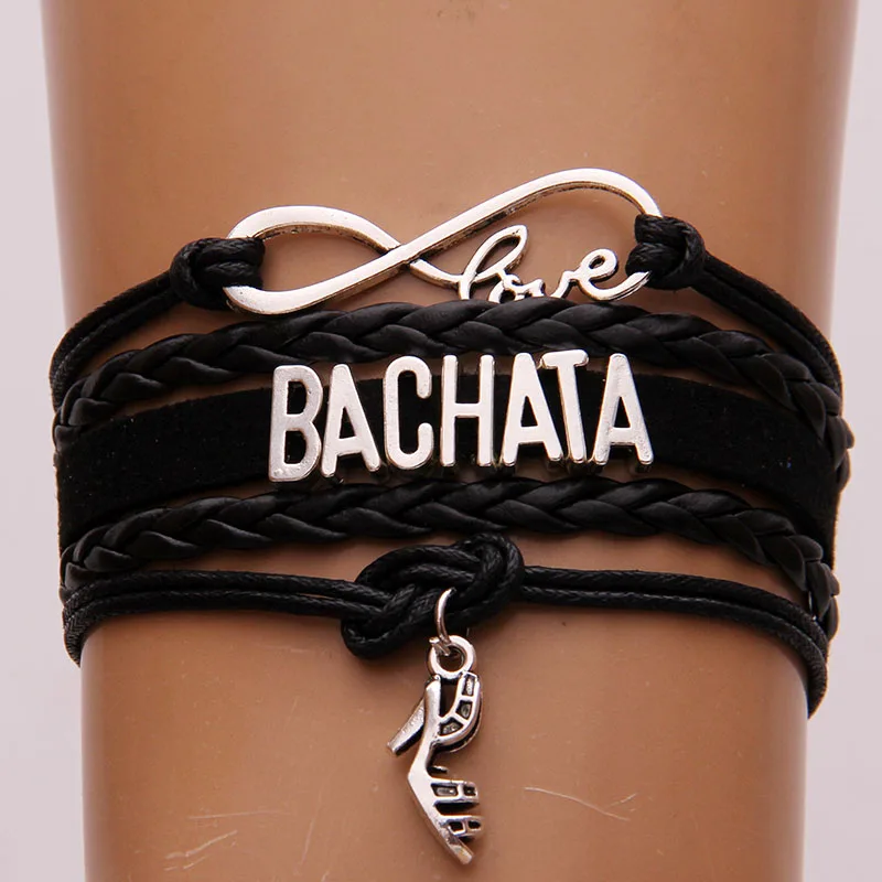 Браслет и браслет Infinity Love Bachata кожаные браслеты ручной работы 5 цветов 10 шт./лот |