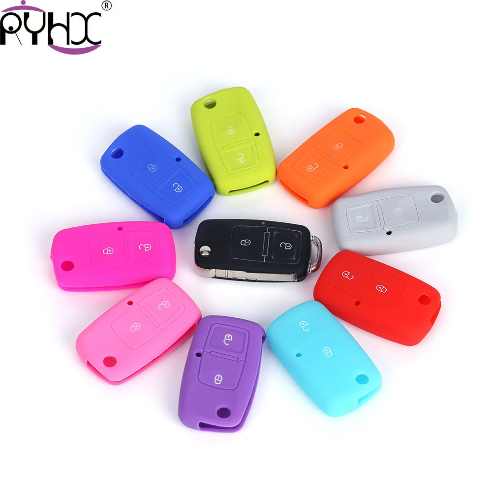 RYHX For Skoda Octavia SEAT 2017 Rapid Passat B6 B5 B8 POLO Superb Yeti Golf 7 Tiguan silicone car key eco-friendly flip covers |