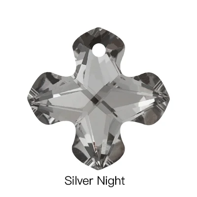 Silver night shadow K9 стекло Стразы Крест Подвески Аксессуары камни для женщин Кристалл Блеск Стразы украшения для одежды свитер ожерелье - Цвет: Silver night shadow
