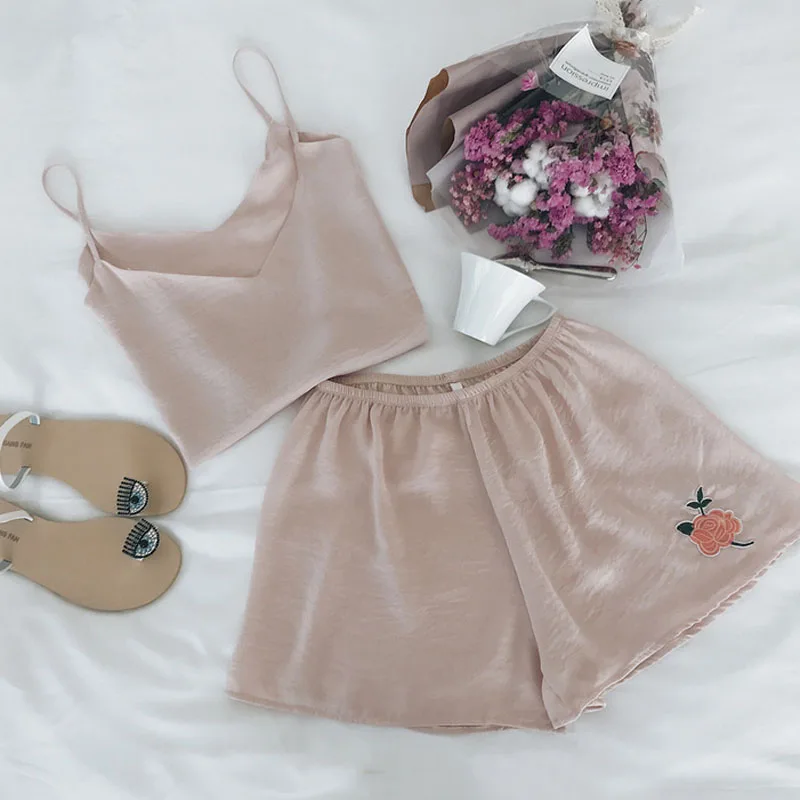 Женский пижамный комплект с v-образным вырезом из 2 предметов хлопковая футболка +