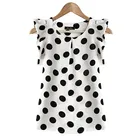 Модная женская Повседневная шифоновая рубашка для девушек, рубашка с коротким рукавом, летние топы, черный, белый