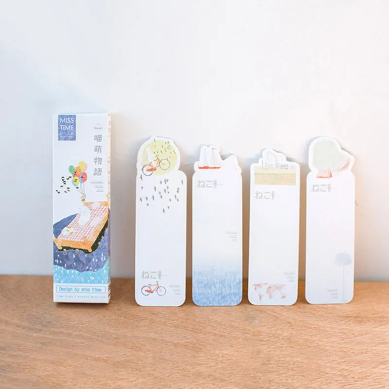 30 шт./кор. Японский кот ежедневный закладка Мультфильм бумага Bookmarks кавайные канцелярские школьные принадлежности papelaria подарки для детей