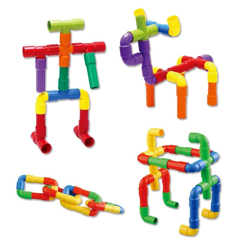 

DIY Colorful Educational Water Pipe Building Blocks Toys Assembling Pipeline Tunnel Block Model