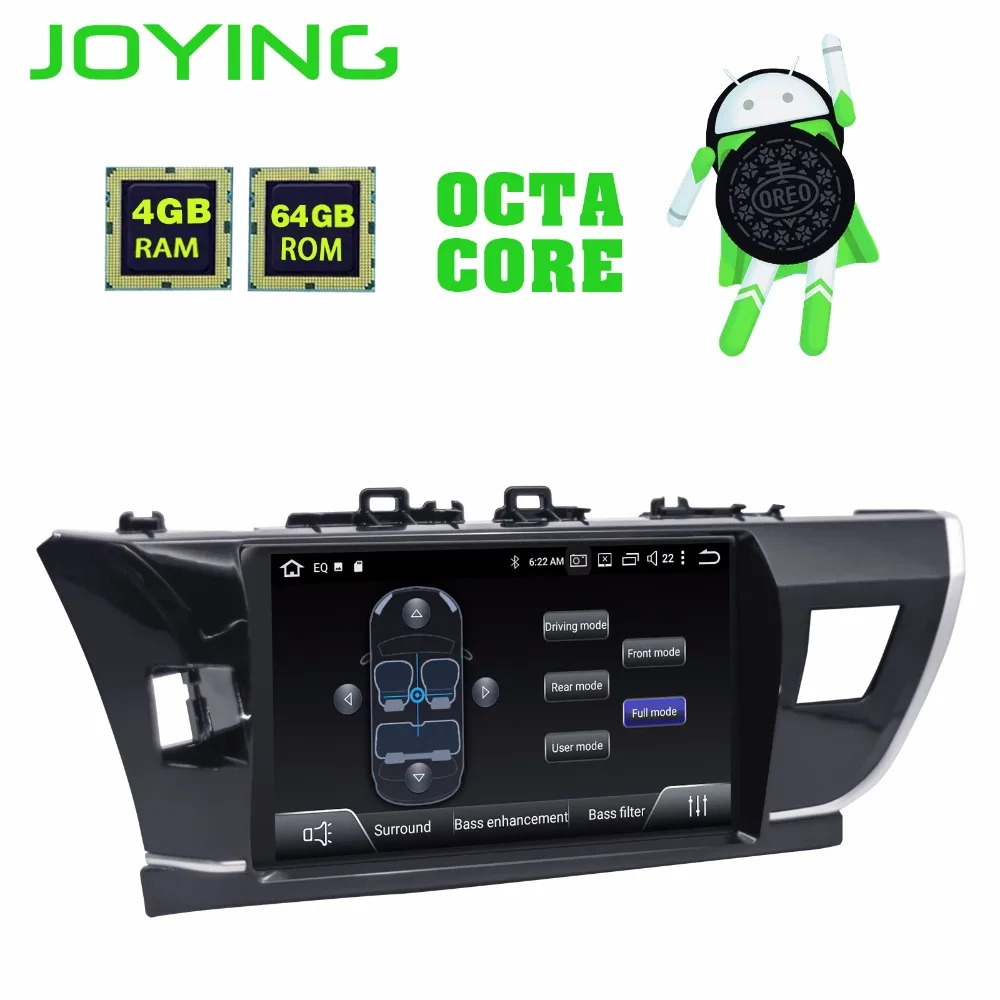 Joying Android 8 1 Автомобильный gps радио плеер для Toyota Corolla 2014 2015 2016 с ips Восьмиядерный 4 + 64