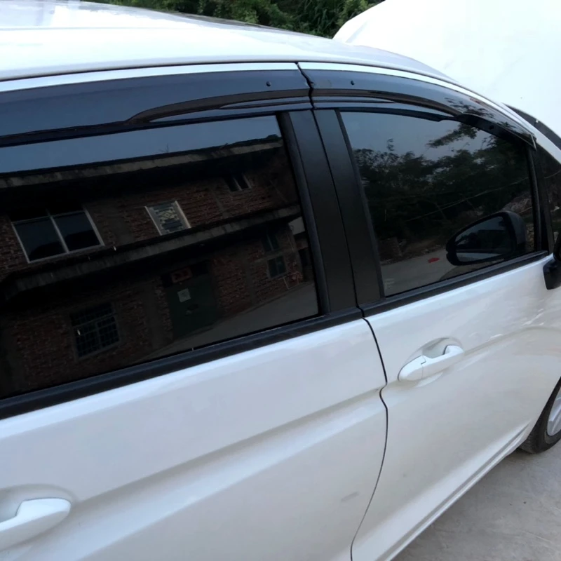 Для Honda FIT JAZZ Пластик черное окно козырек Vent Оттенки Защита от солнца дождь дефлектор гвардии авто аксессуары 4 шт./компл