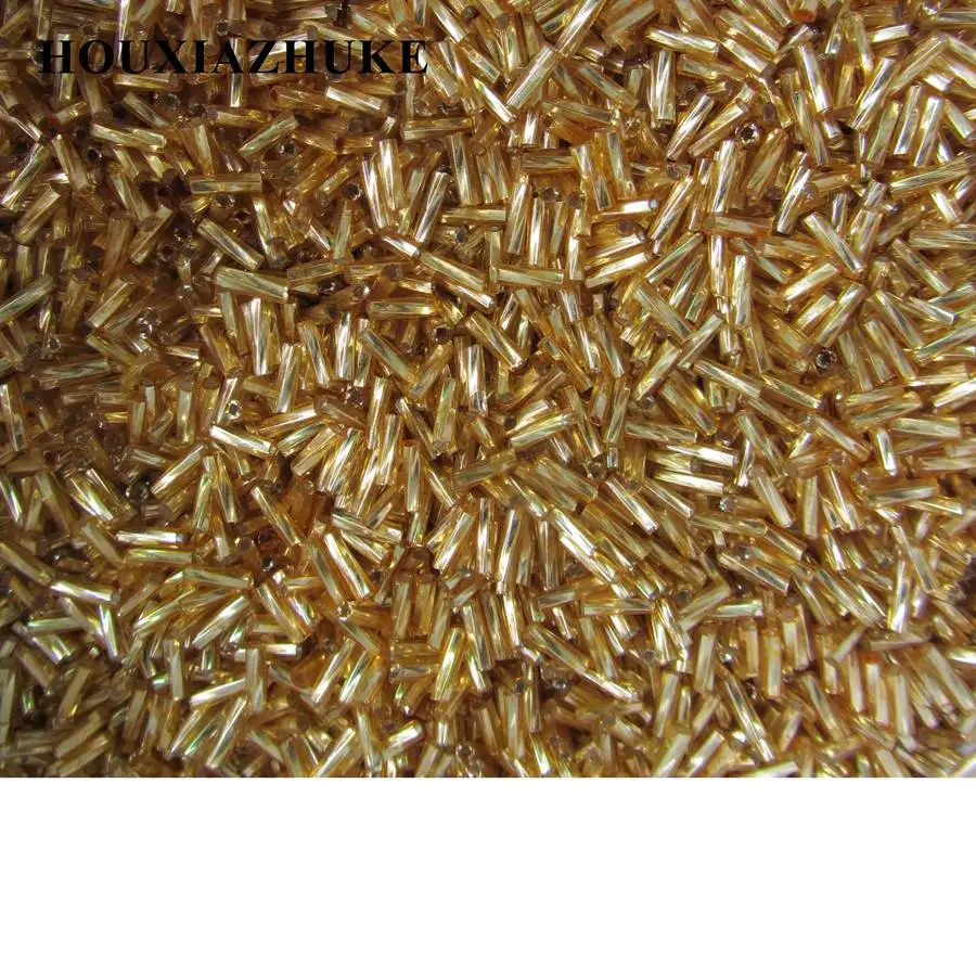 6 mm long silver lined colors glass twisted bugle seed beads for sewing garment decoration | Дом и сад
