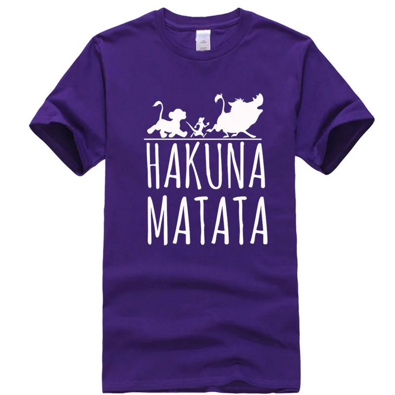 Мужская Повседневная футболка высокого качества из хлопка с принтом hakuna matata, с коротким рукавом, мужская повседневная Летняя футболка с надписью Big Bang Theory - Цвет: Purple