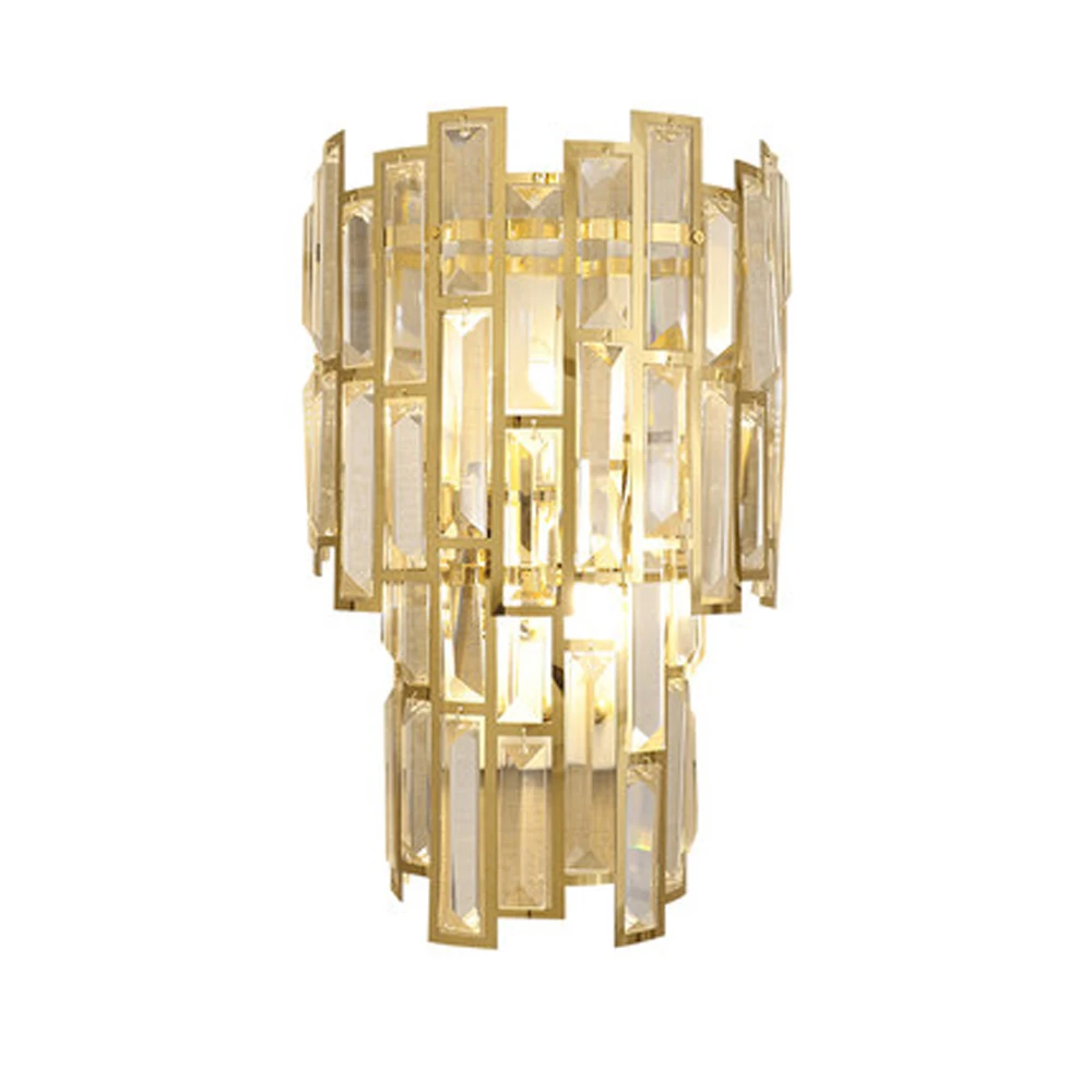 Роскошные Дизайнерские прикроватные хрустальные настенные светильники Золотая