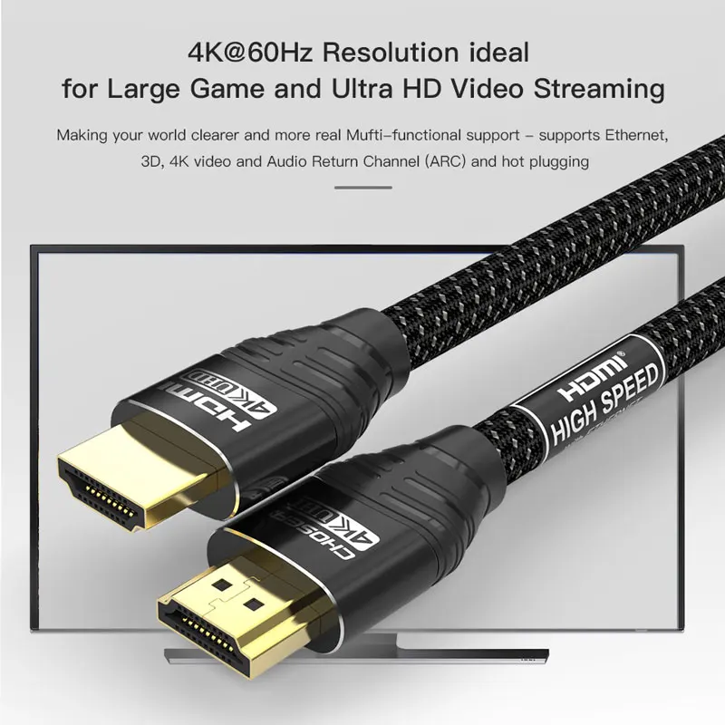 Кабель HDMI CHOSEAL 4K высокоскоростной кабель 2 0 18 Гбит/с 3D * 2K 60Hz шнур для Apple TV UHD Blu Ray Xbox