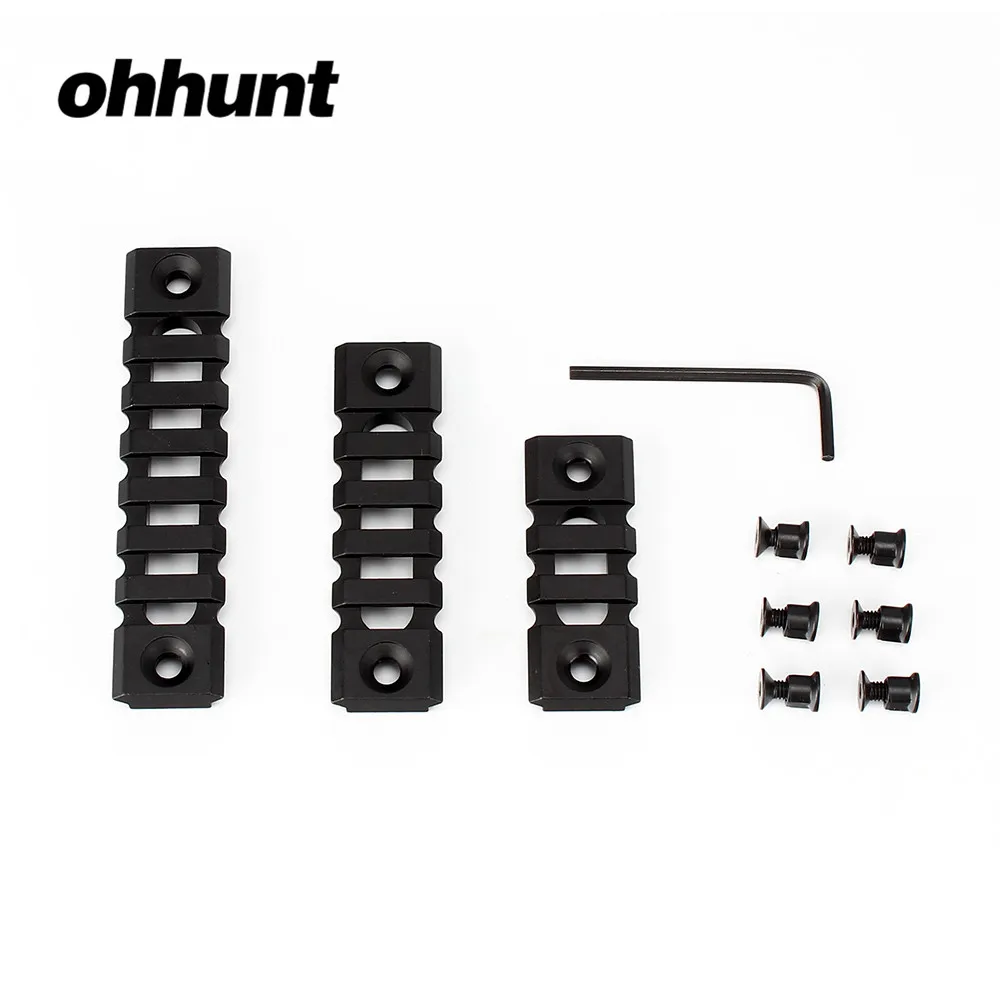 

Tactical ohhunt Lightweight 3 Slot 5 Slot 7 Slot Picatinny Rail Section for Keymod Handguard Mount Pack of 3 Aluminum