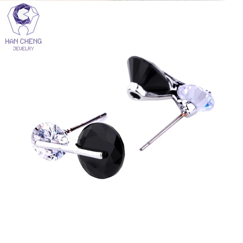 HanCheng новые модные очаровательные черные гвозди AAA Zircon CZ камень драгоценный