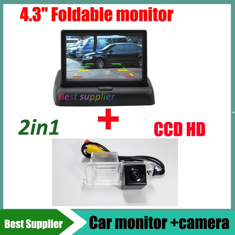 Зеркало для автомобильного монитора 4 3 дюйма + CCD Автомобильная камера заднего