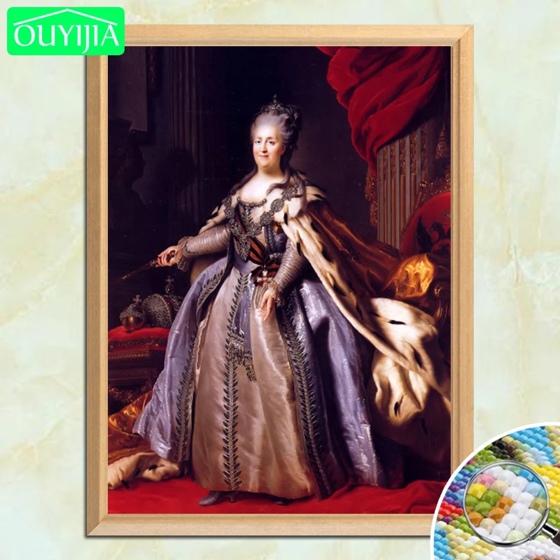 Tsarina Catherine II в великолепном наряде 5D DIY Алмазная картина полностью квадратная