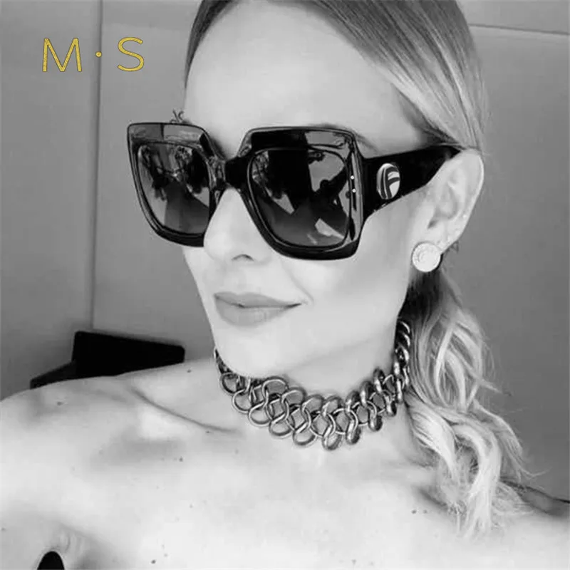 MS, модные солнцезащитные очки для женщин, роскошные брендовые дизайнерские солнцезащитные очки больших размеров, женские прямоугольные солнцезащитные очки для женщин и девушек