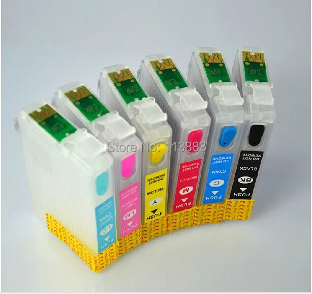 Многоразовый чернильный картридж 6 цветов 79 T0791 T0796/ T0801 T0806 для EPSON stylus Photo PX700W PX800FW