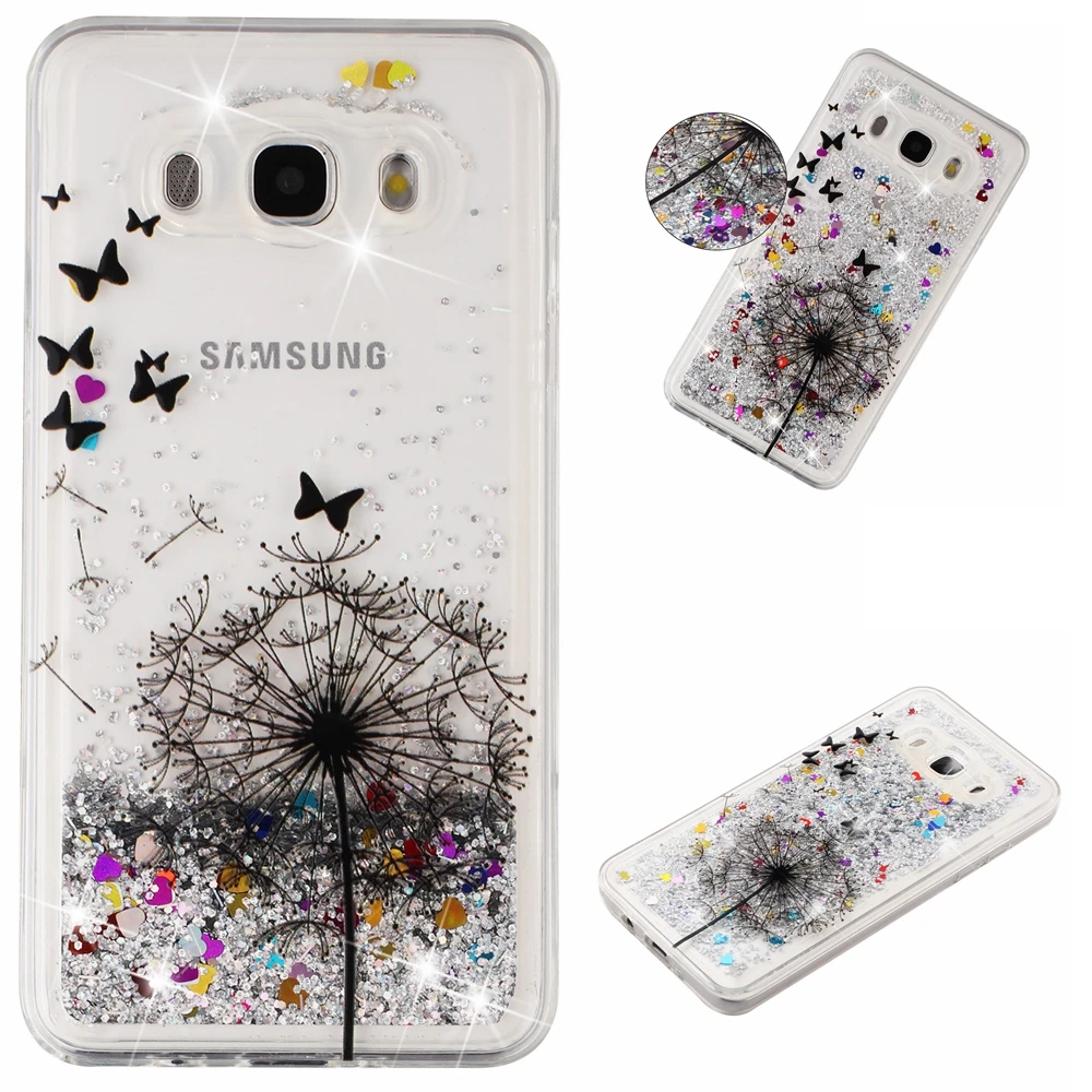 Чехол для телефона Samsung J7 2016 J76 J710 чехол Galaxy с динамической жидкостью и зыбучим