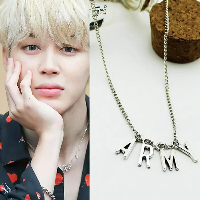 Ни одна буква популярные армии вечерние KPOP Повседневное кулон Цепочки и ожерелья