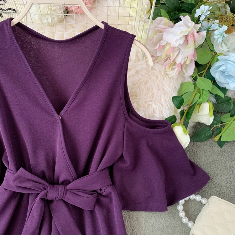 2019 новые модные женские комбинезоны летние с высокой талией темперамент v