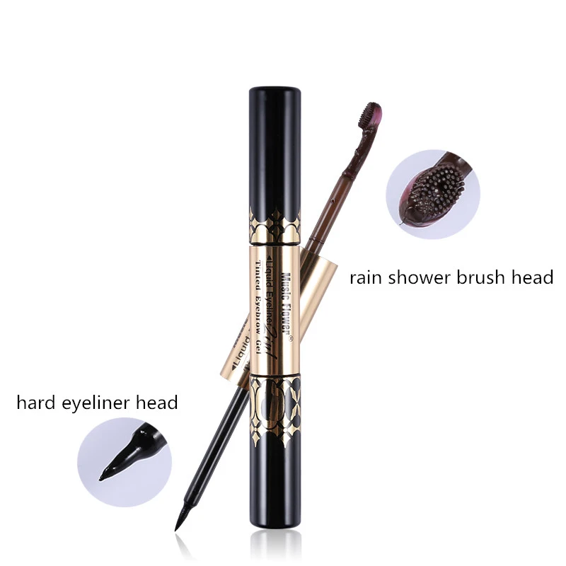 Подводка для глаз 2 в 1 с музыкальным цветком черная жидкая подводка карандаш +