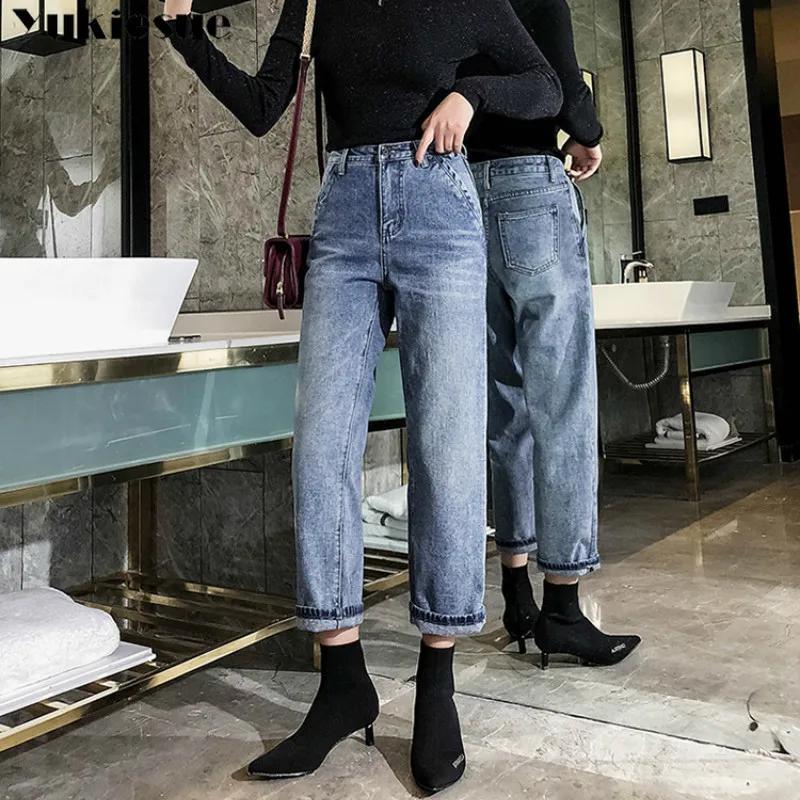 Denim Jeans Classic push up Women High Waist Vintage Mom loose Pencil Quality Cowboy Pants Plus size | Женская одежда