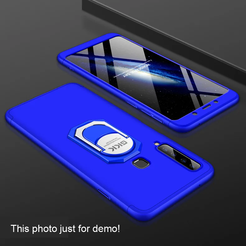 Чехол gkk для Asus Zenfone Max Pro M2 M1 ZB631KL 360 Защитная крышка с кольцом-держателем для пальцев