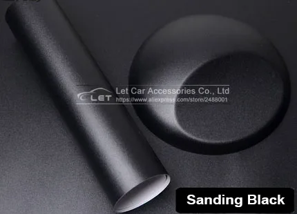Sanding black Матовая черная глянцевая черная виниловая пленка самоклеящаяся воздушная пленка без пузырей для стайлинга автомобилей мембранная наклейка пленка - Название цвета: Sanding black