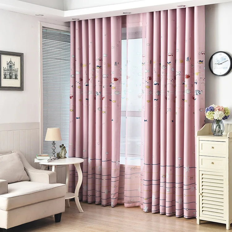 Мультяшная Рыба Печать шторы для детской комнаты гостиная столовая спальня