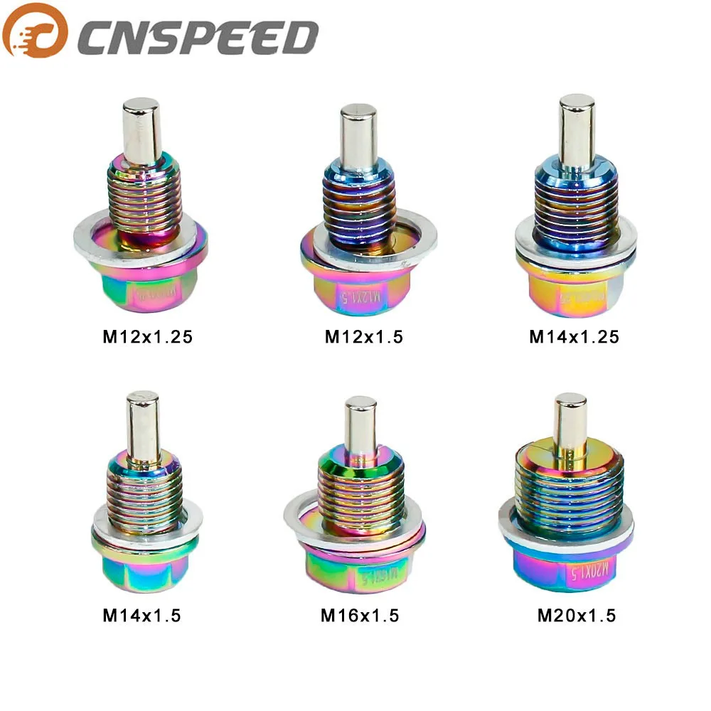 CNSPEED M12 M14 M16 M20* 1,5/1,25 Neo хром Алюминиевый магнитный масляный дренажный болт сливная пробка для масла гайка сливная пробка для масла Магнитная