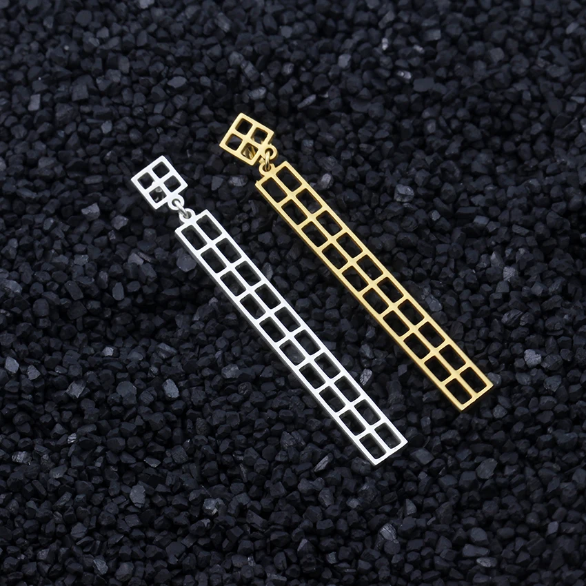 Тонкие полые длинный прямоугольник Серьги для Для женщин чешские ювелирные