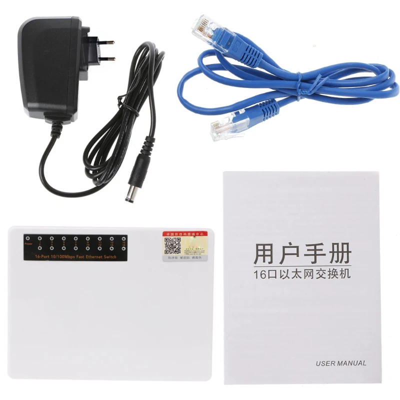 Мини-16-Порты и разъёмы 10/100 Мбит/с Fast LAN Ethernet сетевой коммутатор gigabit хаб настольное адаптер Горячий