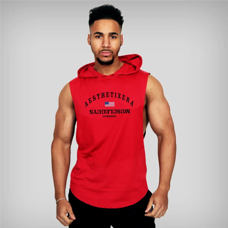 Спортивный жилет Muscleguys мужская хлопковая толстовка свитшоты одежда для фитнеса