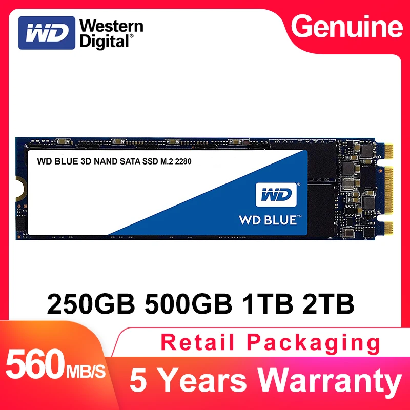 WESTERN DIGITAL WD BLUE 3DNAND SSD 250 ГБ 500 1 ТБ 2 внутренний SATA M.2 2280 Твердотельный накопитель