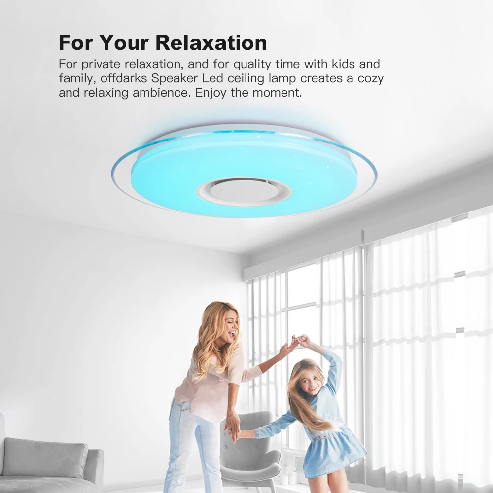 $50.40 OFFDARKS Modern LED ceiling Lights home lighting 36W 48W 52W 72W APP Bluetooth Music light bedroom lamps Smart ceiling lamp