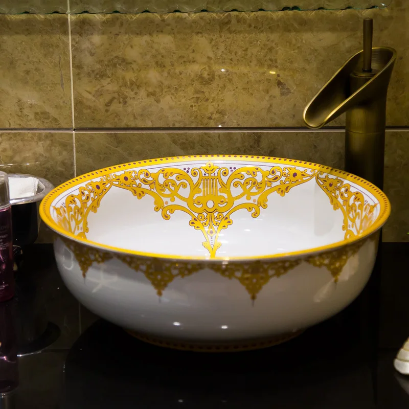 Керамическая Столешница Jingdezhen Европейский художественный счетчик раковины