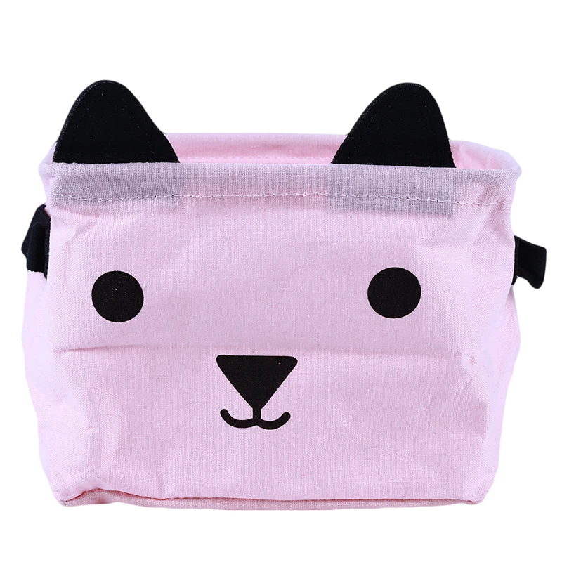 pink Квадратный многоцветный милый мультфильм панда Водонепроницаемый Многофункциональный складной кровать ящик для хранения закусок корзина для хранения - Цвет: pink