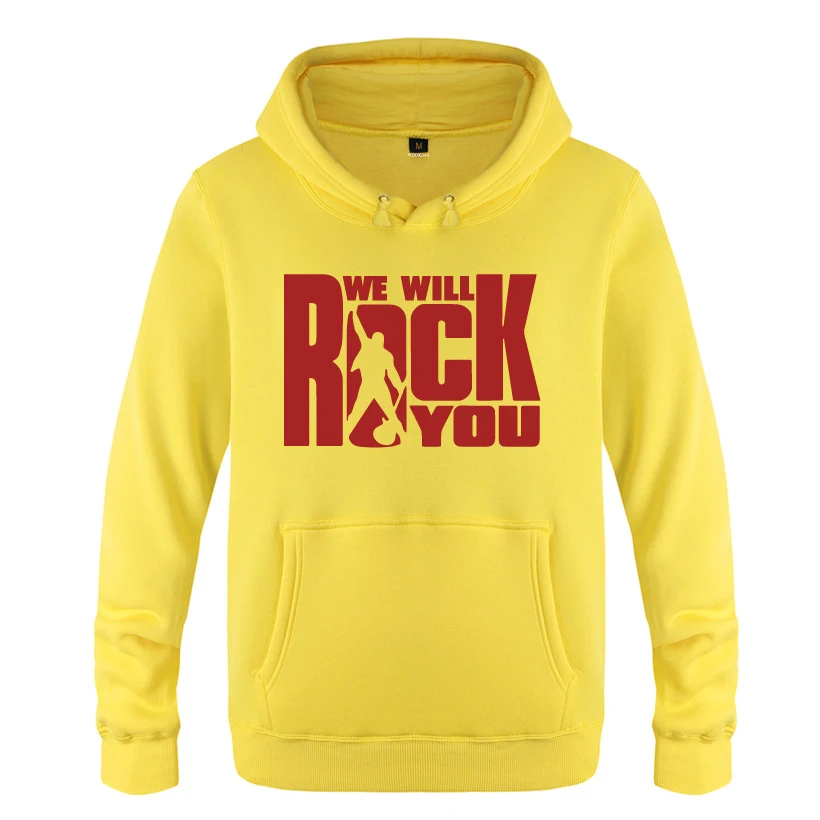 Мужские флисовые толстовки с капюшоном We Will Rock You Queen рок группы 2018|Мужские и
