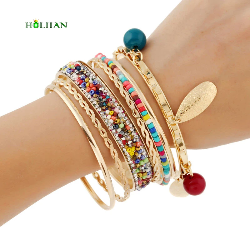 Женский браслет и в стиле бохо цветной золотого цвета с кисточками|bracelets & bangles|bangle