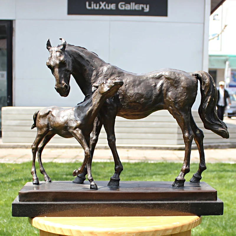 Caballo de cobre y bronce, estatua art&iacute;stica similar a s, decoraci&oacute;n para el hogar, boutique, regalos de negocios-0