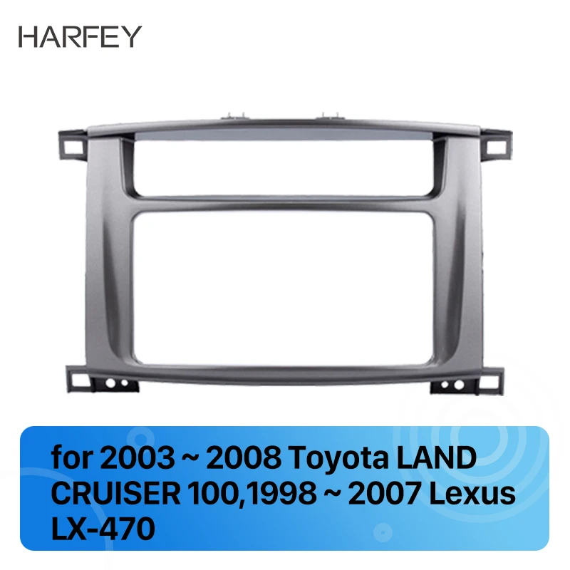 Harfey 2Din Автомобильная DVD стерео панель радио Fascia 200*101 мм рамка для Toyota LAND CRUISER 100 2003