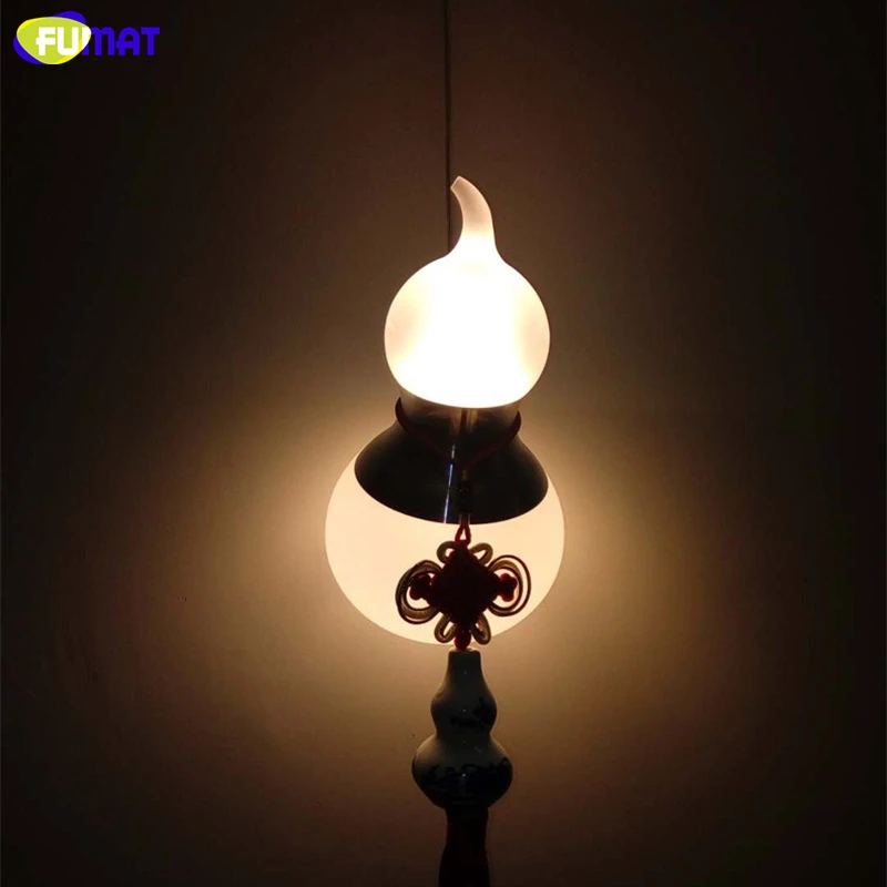 

FUMAT Calabash Art Pendant Lamps Mascot Blessing Peace Happiness Chinese Knot For Dinning Study Room Chinese Style LED Lights