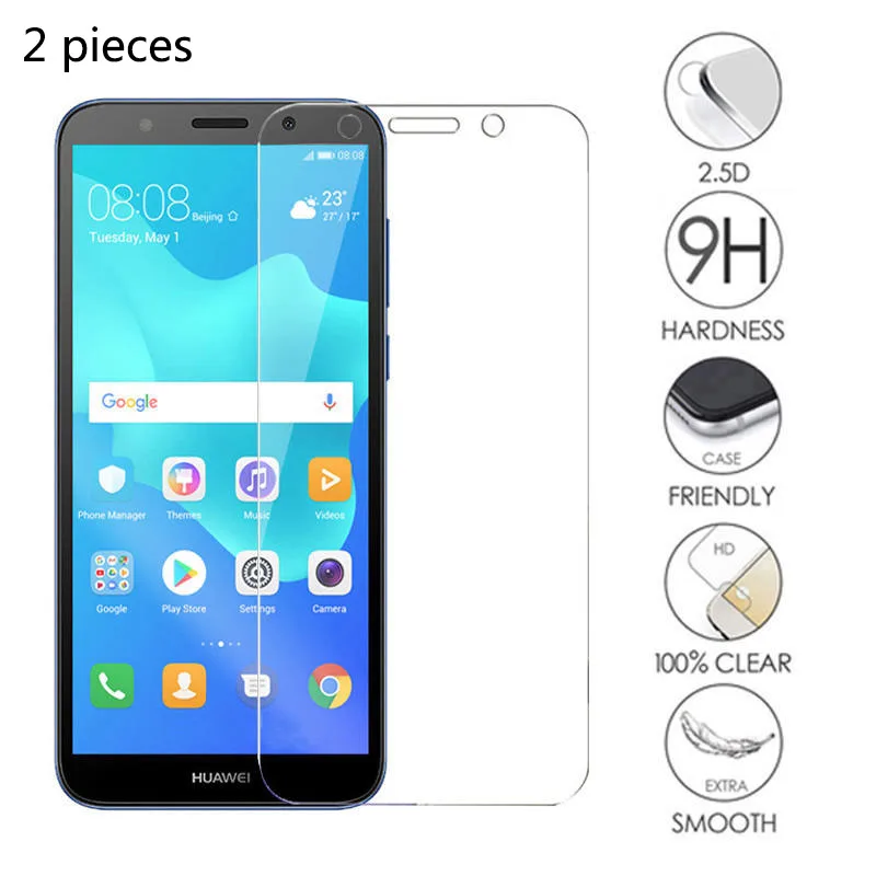 Закаленное стекло с полным покрытием для Huawei Y5 Lite 2018 2 шт. Защитное экрана Prime