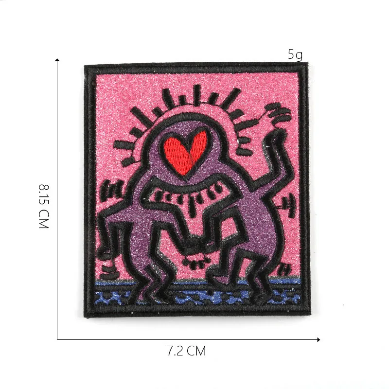4 9 шт. Keith Haring граффити художественная живопись вышитые патчи железная на шитье аппликация нашивка для рюкзак платья - Цвет: 4