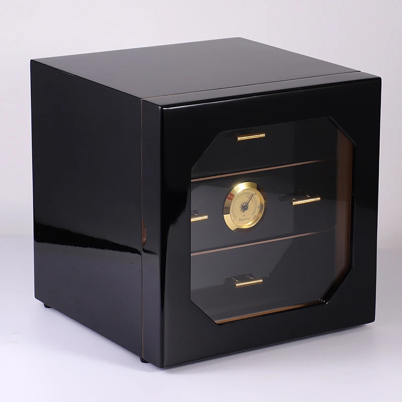 COHIBA роскошный черный глянцевый фортепиано отделка Cedar Wood сигарный шкаф для