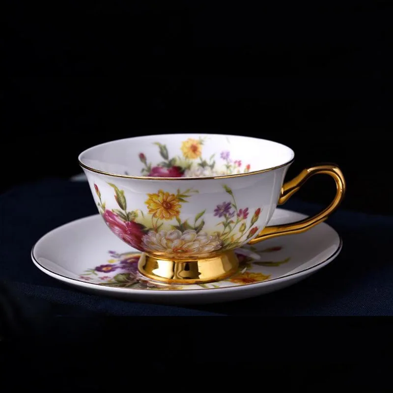 GLLead Fashion Rose Flower Ceramic Coffee Cup European Style Bone China Tea Cups Saucers Set Creative Gift Porcelain | Дом и сад