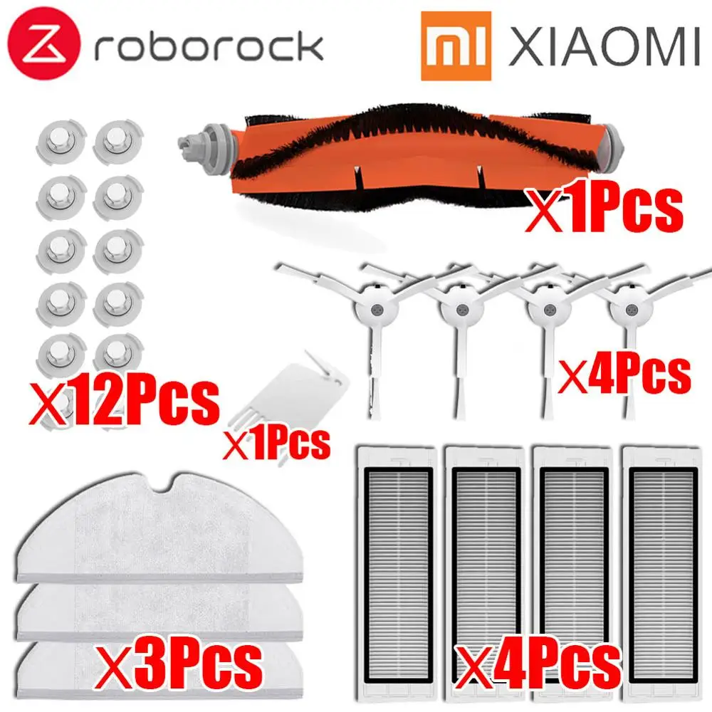 25Pcs Тряпки для мокрой уборки фильтр боковая щетка рулон щетка подходит для Xiaomi Roborock Robot S50 S51 Запчасти для пылесоса наборы - Цвет: 25Pcs