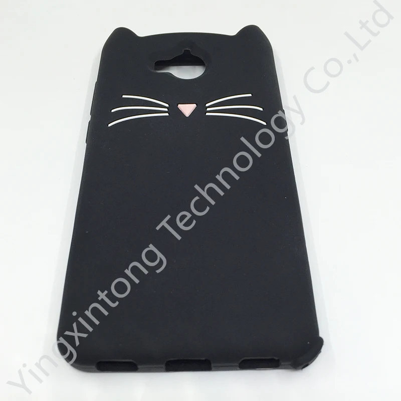 3D милый розовый черный чехол с бородой и котом для Huawei Y5 II 2017 2018 Prime Y6 2019 P40 P30 P20 Lite P