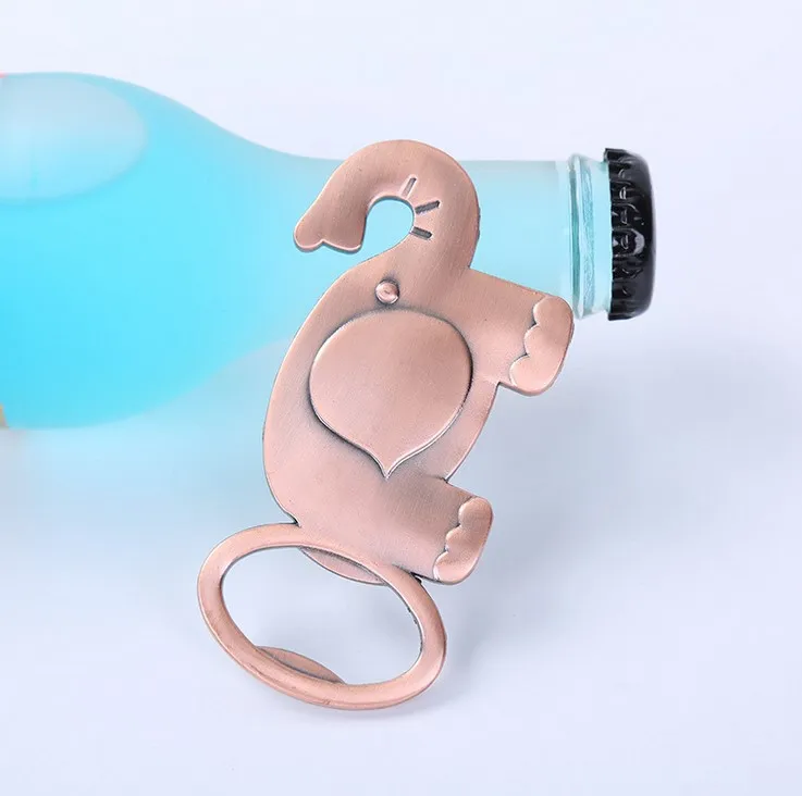 

200pcs/lot Lucky Golden Elephant Bottle Opener Gold Wedding Favors Party Giveaway Gift For Guest