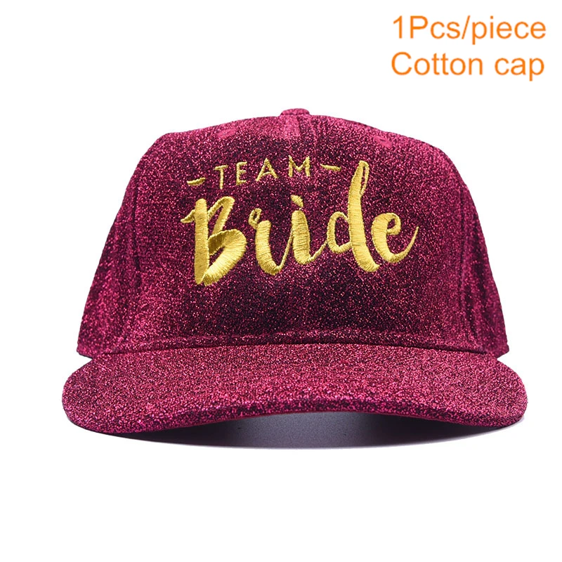 Purple TEAM BRIDE Невеста команда татуировки Бейсбол Кепки девичник вечерние шапка с надписью "Bride To Be" сделай сам "вечерние украшения на День святого Валентина свадебные украшения поставки, W - Цвет: Purple TEAM BRIDE